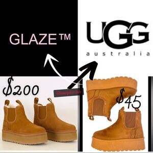 ☃️BOGO50%☃️ 🆕🧡GLAZE: CAMEL Platform Ankle Boots SIZE 9
